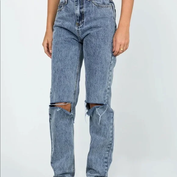 Intentions straight leg knee rip jeans - Picture 2 of 5